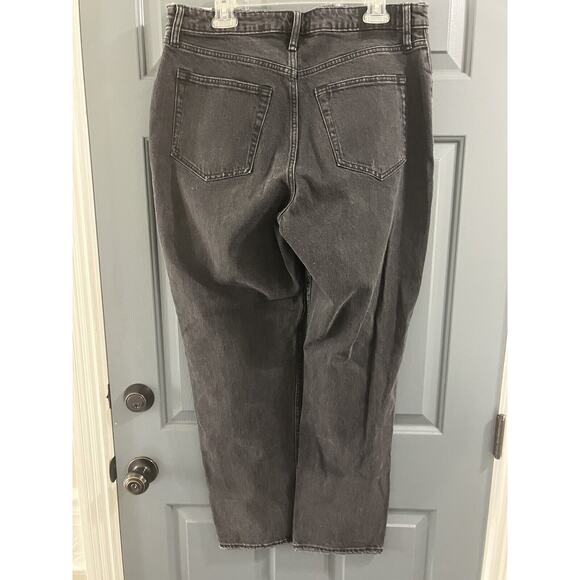 Abercrombie & Fitch The Dad High Rise Denim Curve Love Black Jeans Size 32/14 - Picture 6 of 10